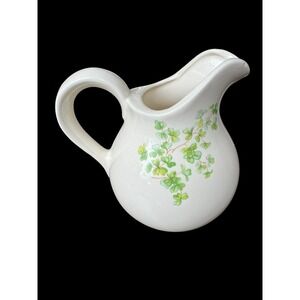 Vintage Irish Shamrock Porcelain Pitcher. Artist Signed. St. Patrick's Day!! 6"T